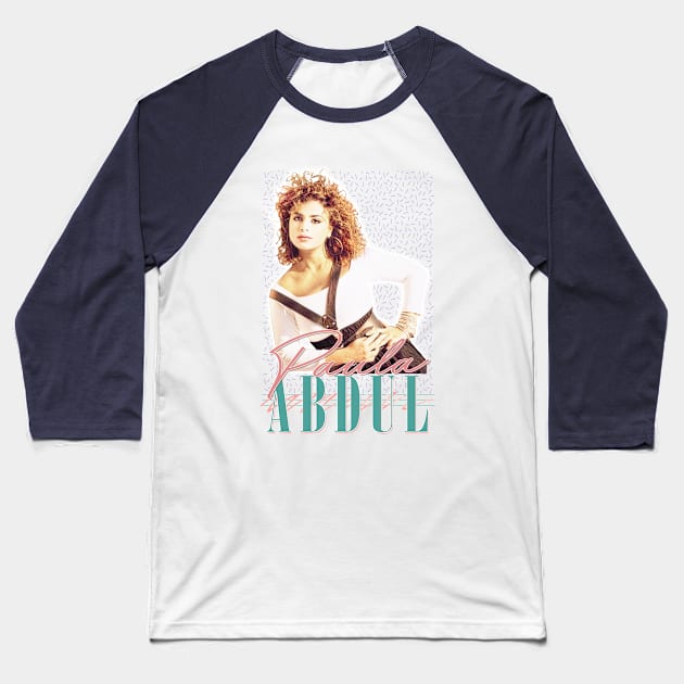 Paula Abdul /// 80s Vintage Aesthetic Design Baseball T-Shirt by DankFutura